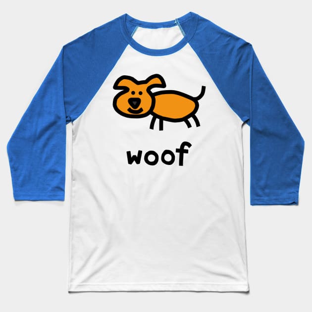 Dog says Woof for Kids Baseball T-Shirt by ellenhenryart